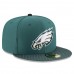 Men's Philadelphia Eagles New Era Green 2017 Sideline Official 59FIFTY Fitted Hat 2744852